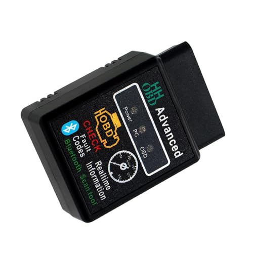 Car OBD2 Bluetooth Diagnostic Tool, Vehicle Code Monitoring Scanner, Fault Code Reset Clear Tools, Universal for iOS & Android & Windows (Black)