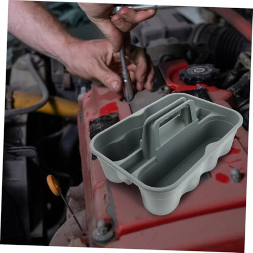 SOLUSTRE Portable Cleaning Supplies Storage Basket Handheld Organizer for Auto Detailing Durable Plastic Tote with Comfortable Handle for Home Car and Office Use