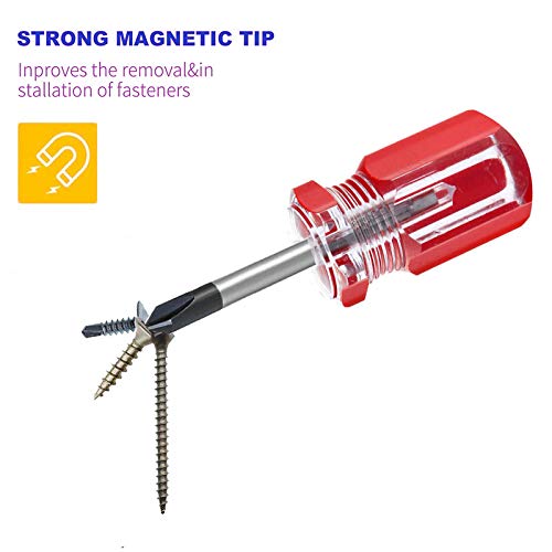 Stubby Screwdriver – Compact Short Screwdriver for Tight Spaces, Durable Chrome-Plated Steel Construction, Easy to Use, Versatile Tool. - size: Medium