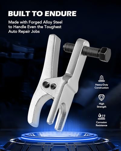 OMT Ball Joint Separator, Tie Rod End Tool Set, Pitman Arm Puller | Includes 5pc Popular Tools for Servicing Ball Joints, Tie Rods, and Pitman Arms, Red Case Silver Puller - color: Red Case Silver Puller