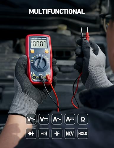 AstroAI DM130B 4000 Counts Digital Multimeter, Auto-Ranging DMM with Capacitance Measurement, Dedicated 1.5V/9V/12V Battery Tester, Measures AC/DC Voltage Current Amp Resistance, NCV, CAT III 600V
