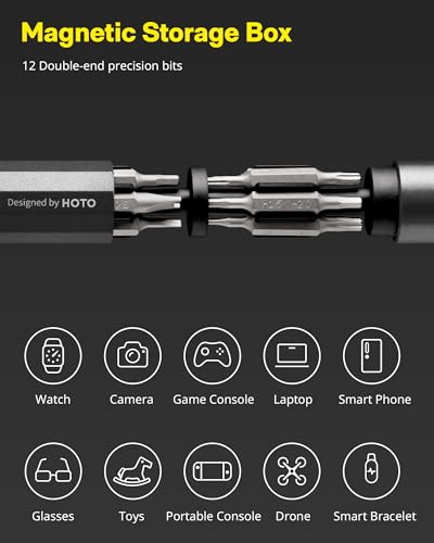 HOTO 24 in 1 Mini Screwdriver Set, Magnetic Torx Bit Set, Eyeglass Repair Kit, EDC Pen Screwdriver for Electronics, Watches, Phones, Laptops, Cameras, Gadgets for Men, Slate Grey - color: Slate Grey