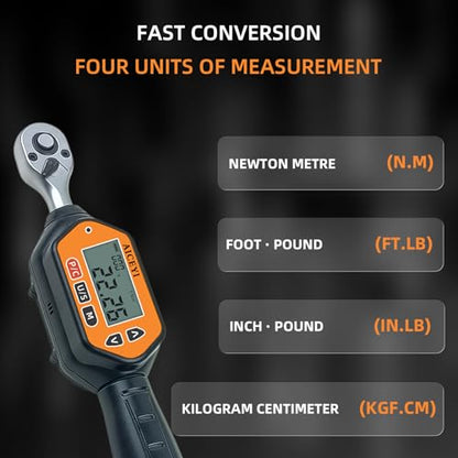 Digital Torque Wrench 1/4 Drive (7.37Ft/ 0.3-10 N.m)±2% High Accuracy Digital Torque Wrench with Buzzer and LED Flash Notification Four Units of Measure Torque Wrenches Digital - size: 1/4-10 Nm