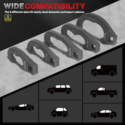 BILITOOLS 5PCS Tie Rod Adjusting Tool Set for Steering Linkage Systems | Sleeve & Pitman Arm Alignment Wrench Kit, Compatible with Ford, Chevy, Ram, Jeep, Older Trucks & SUVs