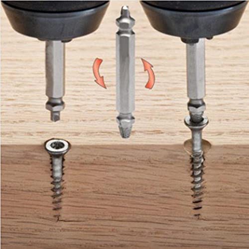 Speed Out Screw Remover, 4Piece Extractor Kit, Speed Steel Damaged and Stripped Screw Extractor Remover, Broken Bolt and Damaged Screw Extractor