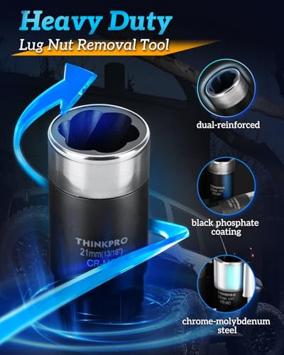 Locking Lug Nut Removal Tool,Heavy Duty Wheel Lock Removal Kit | 10 Pieces Lug Nut Extractor,Wheel Lock Removal Tool for Stripped, Rounded or Damaged Lug Nuts Removing