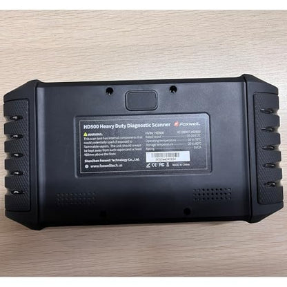 FOXWELL HD500 Heavy Duty Truck Scanner - Diesel Scanner with DPF Regen/Injector Cutoff/Limit Setting, Full System Diesel Diagnostic Scan Tool for Cummins, Detroit, Caterpillar, Paccar & Pickup Trucks - color: Black