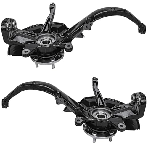 Detroit Axle - Front Steering Knuckles Hubs + Lower Rearward Control Arms w/Ball Joints Replacement for Fusion MKZ Milan Zephyr - 4pc Set - size: 4CU47668/4PC
