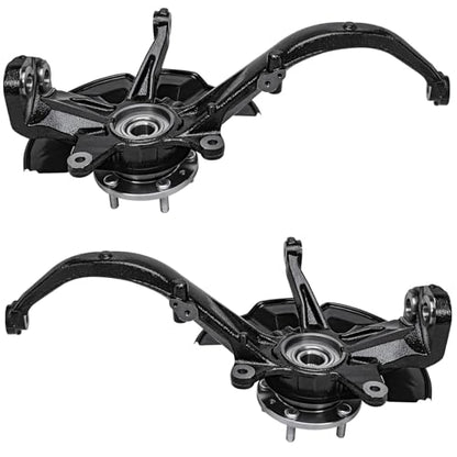 Detroit Axle - Front Steering Knuckles Hubs + Lower Rearward Control Arms w/Ball Joints Replacement for Fusion MKZ Milan Zephyr - 4pc Set - size: 4CU47668/4PC