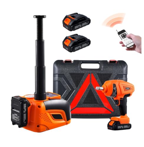 Electric Car Jack 5 Ton, 12V Scissor Jack with Inflator & Impact Wrench