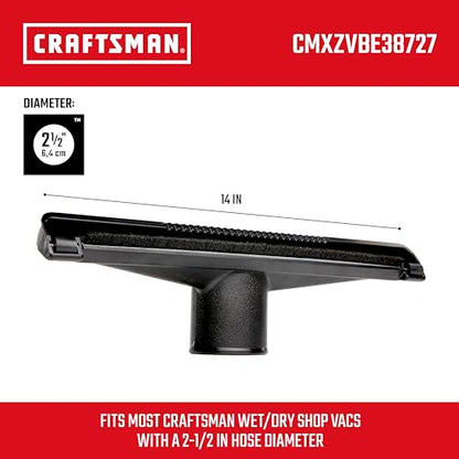 CRAFTSMAN CMXZVBE38727 2-1/2 in. Dry Nozzle Wet Dry Shop Vacuum Attachment | Industrial-Grade 14 inch Wide Shop Vacuum Accessory for Hard Surface Cleaning, Fits 2-1/2 in. Hose Diameter - style: Dry Nozzle