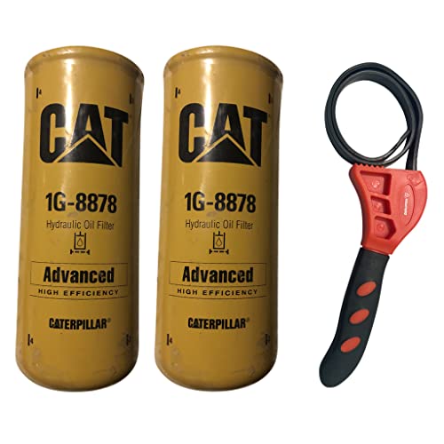 IHD Strap Wrench Bundle w/Caterpillar 1G-8878 Hydraulic Oil Filter Advanced High Efficiency (2)