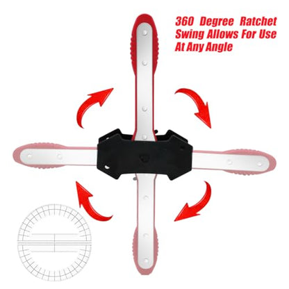 Brake Tools, Brake Caliper Tool, Brake Caliper Compression Tool | Caliper Piston Compressor Tool with 360 Degree Swing Ratchets, Brake Caliper Press Tool with Brake Caliper Hooks, Red - color: red