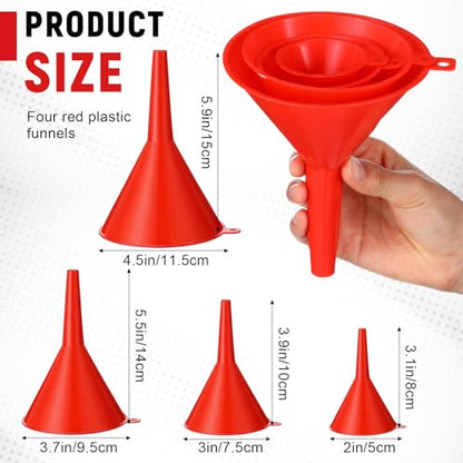 Chumia 6 Pcs Automotive Oil Funnel Set, Flexible Wide Mouth Fuel Funnels with with Flexible Neck, Detachable Spout and Adjustable Oil Filter Wrench, Automotive Funnel Kit for Gasoline, Coolant, Water