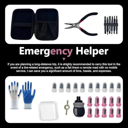 30 PCS Tire Repair Kit, Rubber Nail Screw Plugs, Emergency Quick Puncture Repair Tools for Car, Motorcycle, Truck, ATV, SUV, Tractor