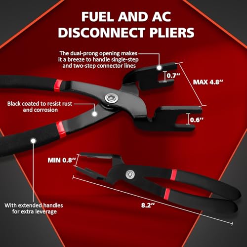 YATOINTO 26pc Fuel Line Disconnect Tool Set with Fuel and AC Disconnect Pliers,Master Quick Disconnect Tool Kit,Fuel Line Removal Tools for GM Trucks,Ford, Air Line,A/C Fuel&Transmission Systems