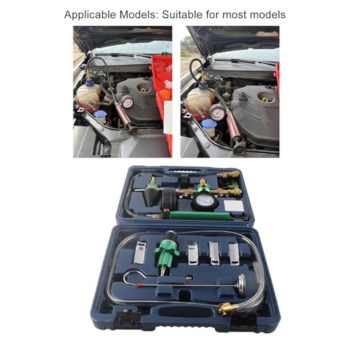 Universal Coolant System Vacuum Refill Kit with Antifreeze Changer, Leak Tester, for Most Vehicles, Efficient and Convenient Toolbox with 15 Piece Set