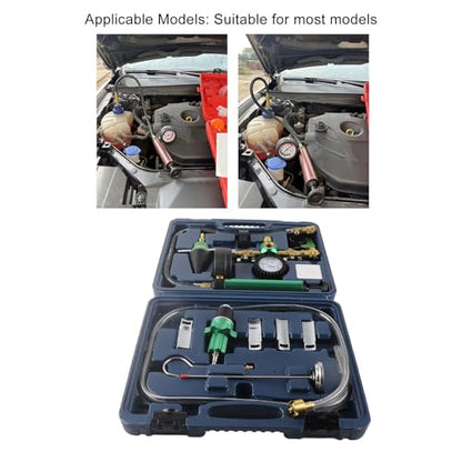 Universal Coolant System Vacuum Refill Kit with Antifreeze Changer, Leak Tester, for Most Vehicles, Efficient and Convenient Toolbox with 15 Piece Set