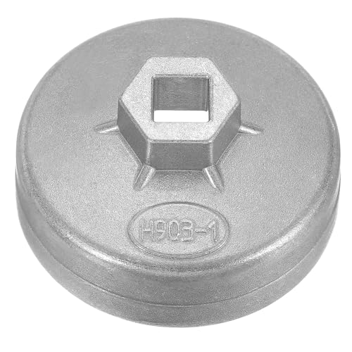 HARFINGTON Oil Filter Cap Wrench 15 Flute 75mm Inner Dia 1/2" Square Drive Aluminum Cup Type Drive Metric Oil Filter Socket Removal Tool for Engine Conduit Fittings - size: 75 x 40 mm