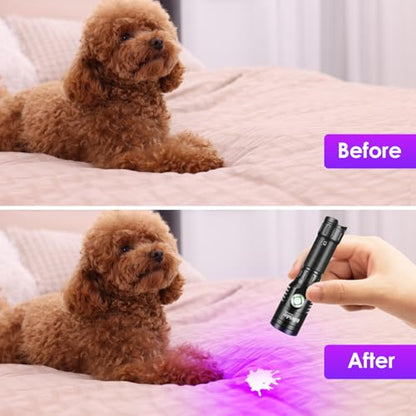 Home Safety 1602 395nm UV Flashlight Blacklight Portable Black Light for for Pet Urine Finding & Mineral, Antique Detection, Scorpion Search, etc (1602_UV395nm)