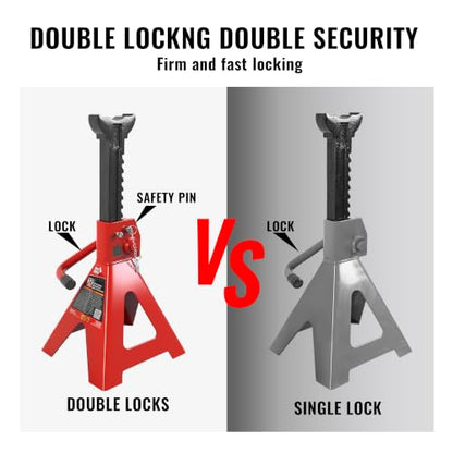 Big RED 12 Ton Jack Stands with Lock Adjustable Height to 28.15'',Heavy-Duty Car Jack Stands Fit for Cars, SUVs, and Most Automobiles, Red, 2 Pack - style: 12 ton jack stands