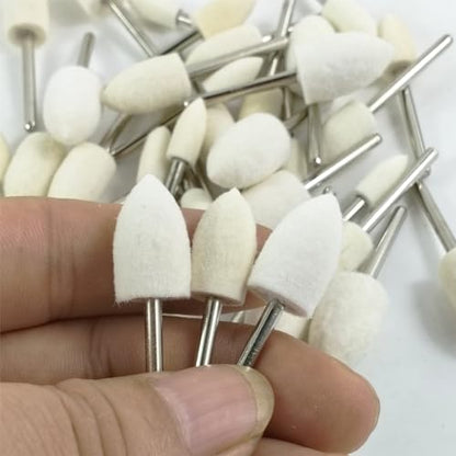 40 Pcs Bullet Shape Wool Polishing Bits - 1/8'' Shank Wool Felt Buffing Polishing Cone Kits for Dremel Rotary Tools (6mm/8mm/10mm/12mm) - style: 40 Pc Bullet Shape Wool Polishing Bits