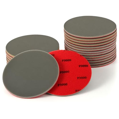 MAXMAN 12pcs Foam Sanding Pads, 6 Inch Sanding Sponge Set, 3000 Grit Bowling Sanding Pads, Reusable Wet Dry Sandpaper Block for Random Orbital Sander, Wood, Metal, Auto Polishing & Curved Surfaces - size: 6 inch, style: 3000 Grit