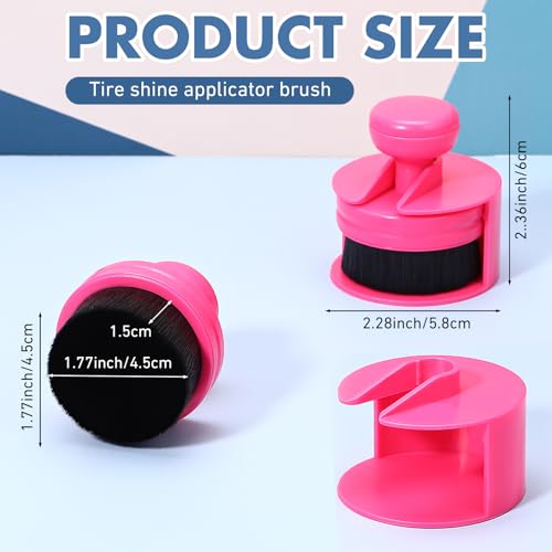 Wenqik 1 Pack Tire Shine Applicator Brush Automotive Tire Shine Brush Dressing Applicator with Storage Stand Portable Car Detail Brushes for Auto Detailing Care and Auto Wash Cleaning Service Kit