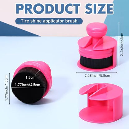 Wenqik 1 Pack Tire Shine Applicator Brush Automotive Tire Shine Brush Dressing Applicator with Storage Stand Portable Car Detail Brushes for Auto Detailing Care and Auto Wash Cleaning Service Kit