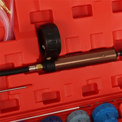 munirater 33PCS Radiator Pressure Tester Vacuum-Type Cooling Purge System Refill Kit with Gauge Adapter Cap