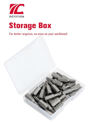 ROTATION 30PCS T20 Bit Set, 1/4" Hex Shank, Impact Grade Phillips Bit Set | Chrome Vanadium Steel, Impact Grade, Phillips Bit Set - color: T20