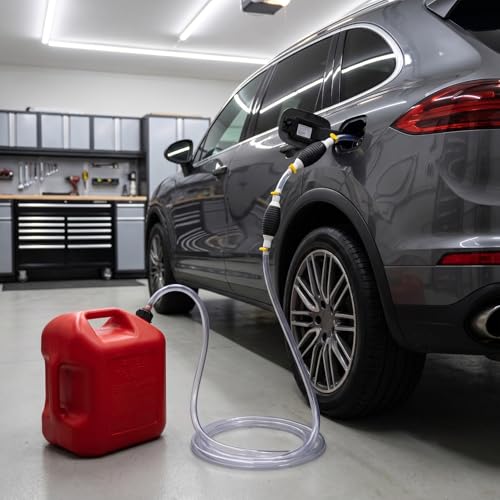 Manual Siphon Pump Kit with 1.5M Hose Hand Fuel Transfer Pump for Gas Gasoline Oil Water Urea Fluid Car Truck Motorcycle Emergency Liquid Extractor Tool