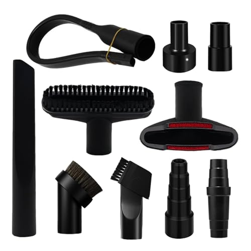 Alrens 10PCS Vacuum Attachments & Brushes Kit for Shop Vac Accessories | Includes 4 Hose Adapters, Flexible Crevice Tool for Hard-to-Reach Areas, Ideal for Home & Car Detailed Cleaning - style: 10PCS