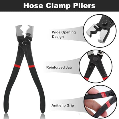 Electrical Disconnect Pliers, Electrical Connector Separator,Hose Clamp Pliers, 8in Automotive Tools, Automotive Tools for Push Tab Style Plugs-black - style: Pliers Set 4-Black