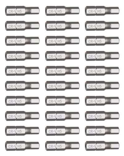 ROTATION 30-Piece H5 Bit Set, Impact Grade, 1/4-inch Hex Shank, Chrome Vanadium Steel - color: H5