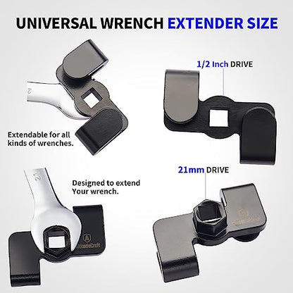 Universal Wrench Extender Adaptor, 1/2" Breaker Bars & 21mm Hex Wrench Extender Tool Drive for Repair or DIY - style: Wrench Extender