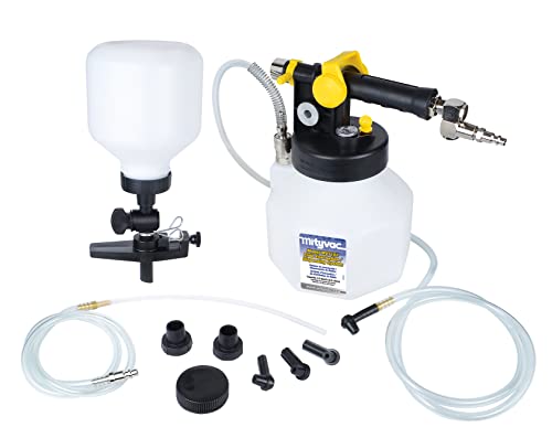Mityvac MV7135 Premium Pneumatic Brake and Clutch Bleeding Kit, Air Operated, Isolated Flow Control, Pressure/Vacuum Switch Valve, 2 Quart (2.5 Liter) Fluid Reservoir, Master Cylinder Refill Kit