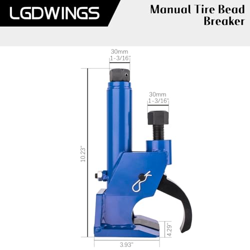 Manual Tire Bead Breaker Tool, Heavy Duty Bead Buster for 38" to 42" Tires, Adjustable Tire Repair Kit for ATV, UTV, Tractor and Lawn Mower, Blue (Use Hand Wrench Only) - color: BLUE