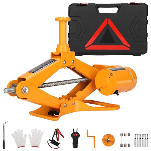 ROGTZ Electric Scissor Car Jack Kit, 3Ton 12V Portable Auto Car Lift with 17.7" Range for SUV/Sedan, Floor Jack for Tire Change & Roadside Emergency | Scissor Jack 12V Portable Auto Car Lift with 17.7" Range for SUV/Sedan, Floor Jack for Tire Change & Roa