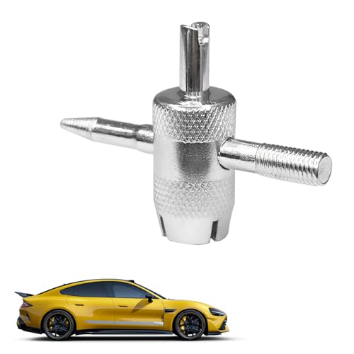4 Way Tire Valve Stem Core Removal Tools, 4-in-1 Tyre Air Valve Stem Puller Remover and Installer Repair Kit, Multifunctional Tire Valves Core Removal Tool Wrench for Car Motorcycle Bicycle（2PCS） - size: 2PCS