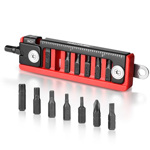 HAUTMEC 7 IN 1 Bike Multitool with Hex Wrenches, Screwdrivers, Ruler, Joint Levers for Bike Repair Tool Kit HT0420 - color: 7-in-1 Mini