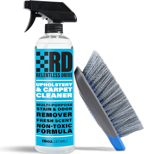 Relentless Drive Car Carpet & Upholstery Cleaner Kit – Seat Cleaner | Car seat shampoo, upholstery stain remover, carpet cleaning kit with brush