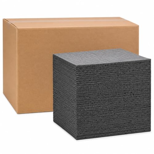 Hoolerry 100 Pcs Oil Absorbent Pads Bulk Heavy Weight Dimpled Garage Absorbing Pad Water Absorbent Mat Trimmable Oil Spill Mat for Garage Floor Workshop Auto Fluid Cleanup (12 x 15 Inch,Gray) - color: Gray, size: 12 x 15 Inch