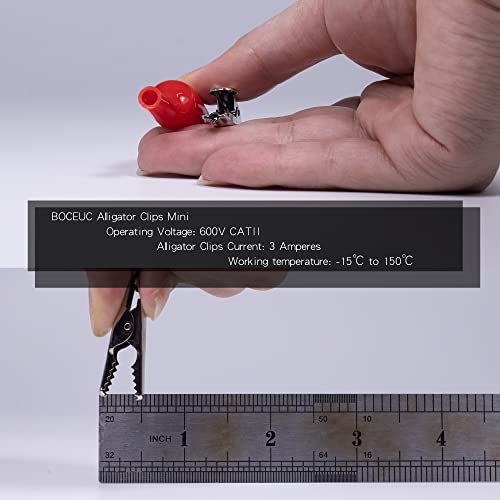 Back Probe Needles Non-Destructive Multimeter Test Probes, 3A Alligator Clips with Slip on Insulators, 5A 600V Instrument Test Pen Clamp Copper Lead Plug Measuring Tools
