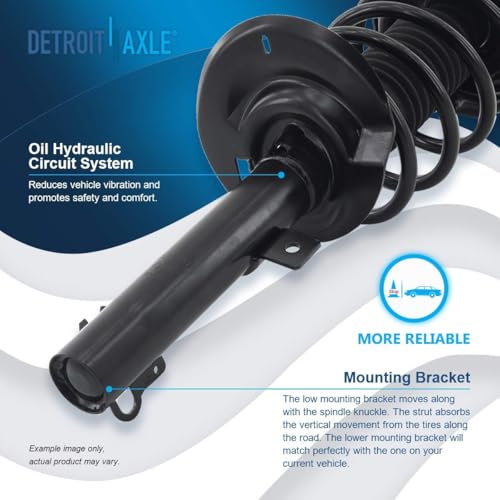 Detroit Axle - Front Steering Knuckles & Wheel Hub Bearing Struts w/Coil Spring Rear Shock Absorbers Replacement for 2006-2007 Ford Focus - size: 6AQU47692/ strut shock sway kit