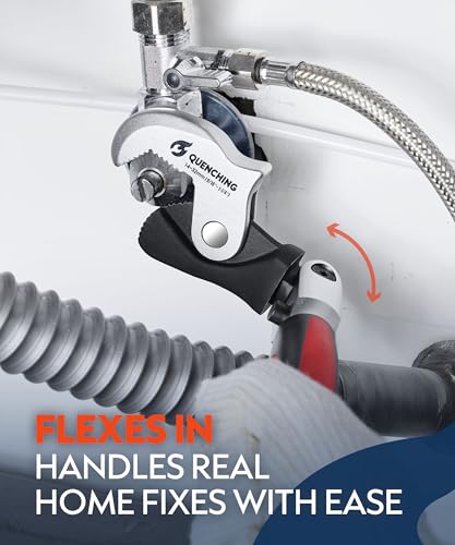QUENCHING 2-Piece Self-Adjusting Crowfoot Wrench Set, 7.5" (5/16"–11/16", 8–17mm) & 9.5" (9/16"–1-1/4", 14–32mm), Rust Resistant Power Grip, Space-Saving Tool for Car & Home Repairs - size: 2-Piece Set (7.5" + 9.5")