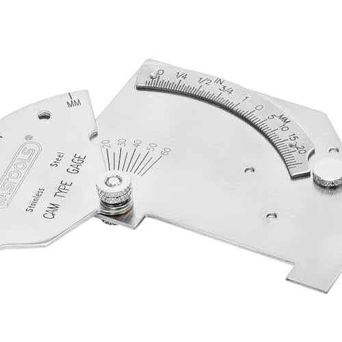 VASTOOLS Cam Weld Gauge,Stainless Steel,Metric & Inch,Linear Measurements up to 2"(50mm),Permanently Etched Markings and Thickness for Professional Welders