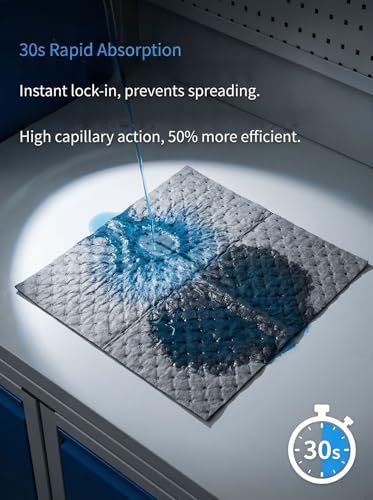 Universal Absorbent Roll | Oil Spill Absorbent Pads for Garage & Automotive | 150" L x 15" W Super Absorbent Mats | Oil Absorbing Sheets for Multi-Purpose Use