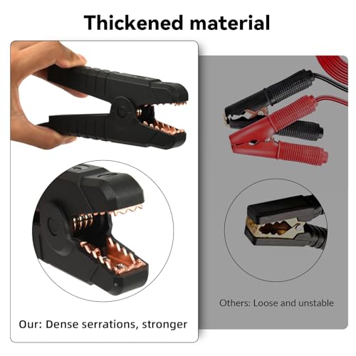 6.2FT Jumper Cables for Milwaukee M18, 8AWG Booster for Car/Mower | Insulated Rubber Clamps, Secure Alligator Grip, Premium PVC Jacket, Extreme Temp Resistance, Compact Trunk Storage