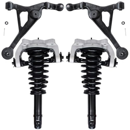 Detroit Axle - Front Struts Kit for 99-06 Chrysler Sebring Dodge Stratus 99-00 Cirrus Plymouth Breeze, 2 Struts Coil Spring with Upper Control Arm 2 Lower Control Arms with Ball Joint Replacement - size: 4CQ42824/ Big strut kit